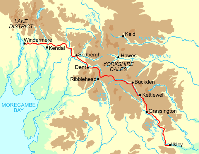 Dales Way Run map